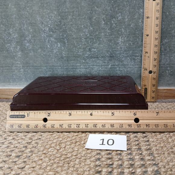 Vtg Tower Poker Chips/ Roulette Chips w/Maroon Diamond Lid Storage Box [Set #10] - Picture 9 of 10